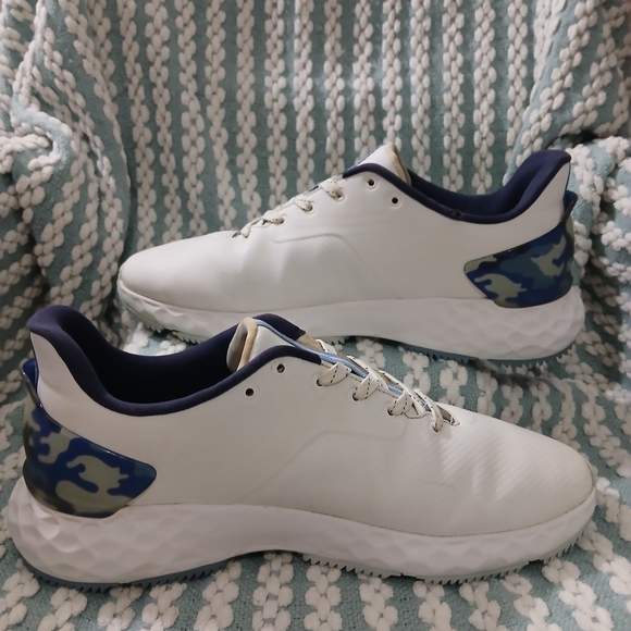 Men's G-Fore White and Blue Camo  Athletic Golf Shoes - Picture 3 of 6